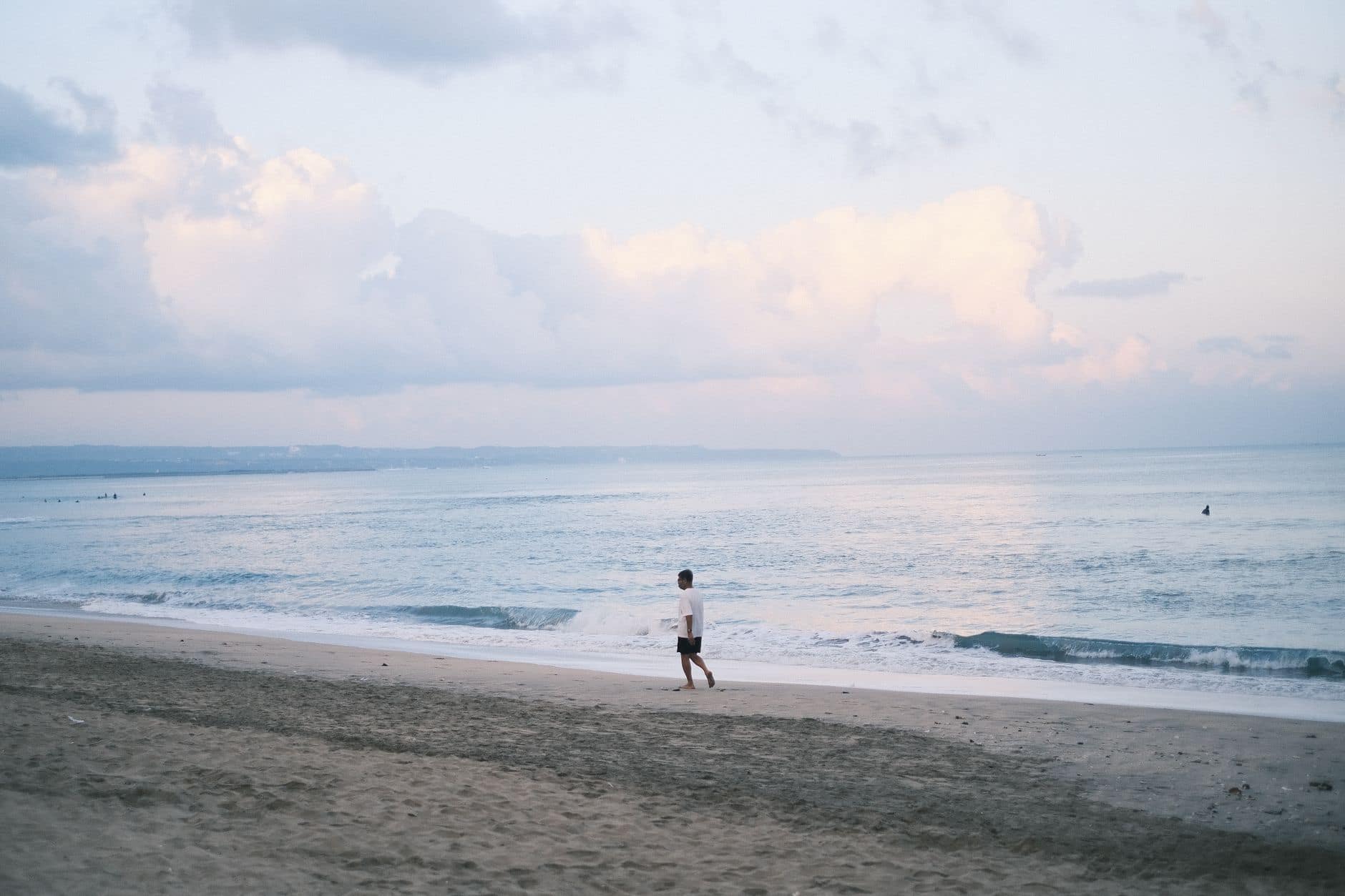 Beach clubs at sunset in Bali